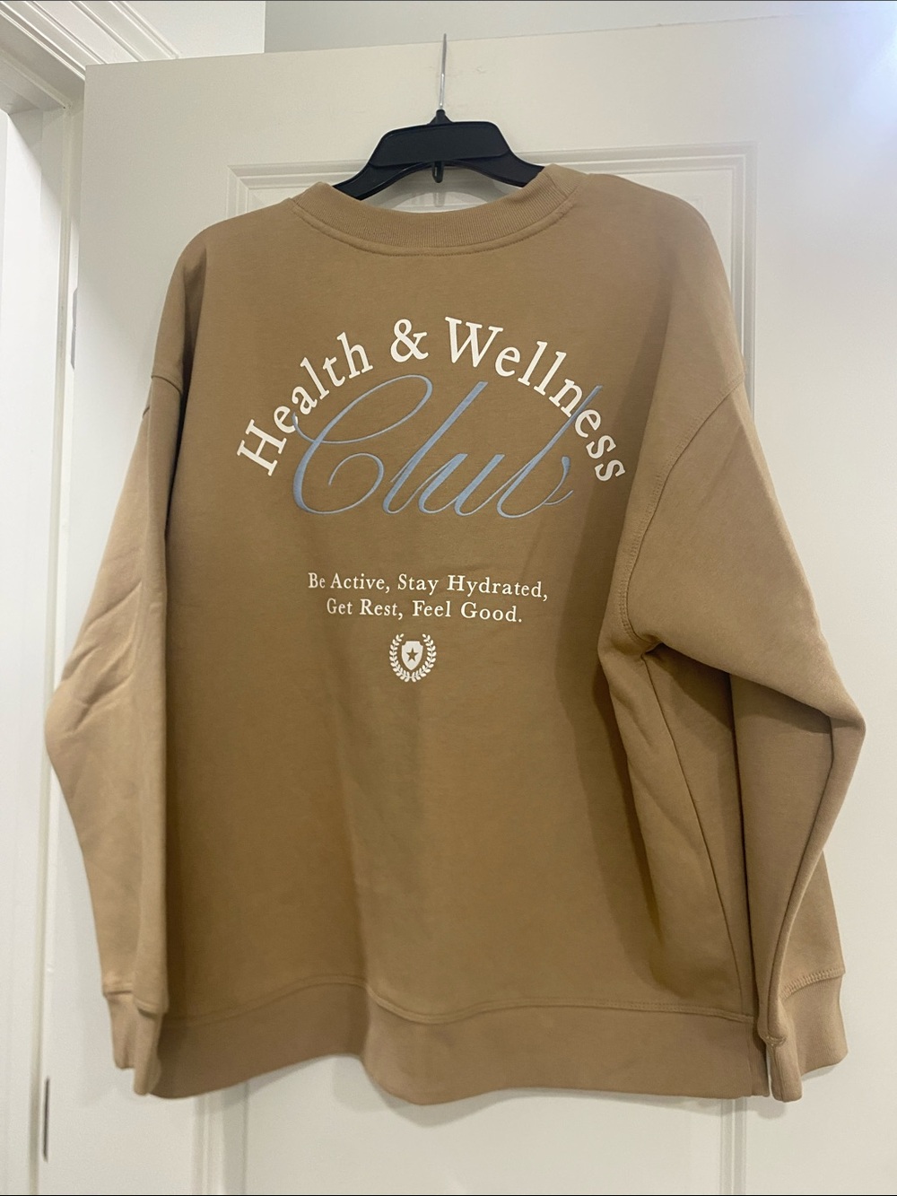 all in motion Tan Crewneck Sweatshirt with Health & Wellness Club Graphic